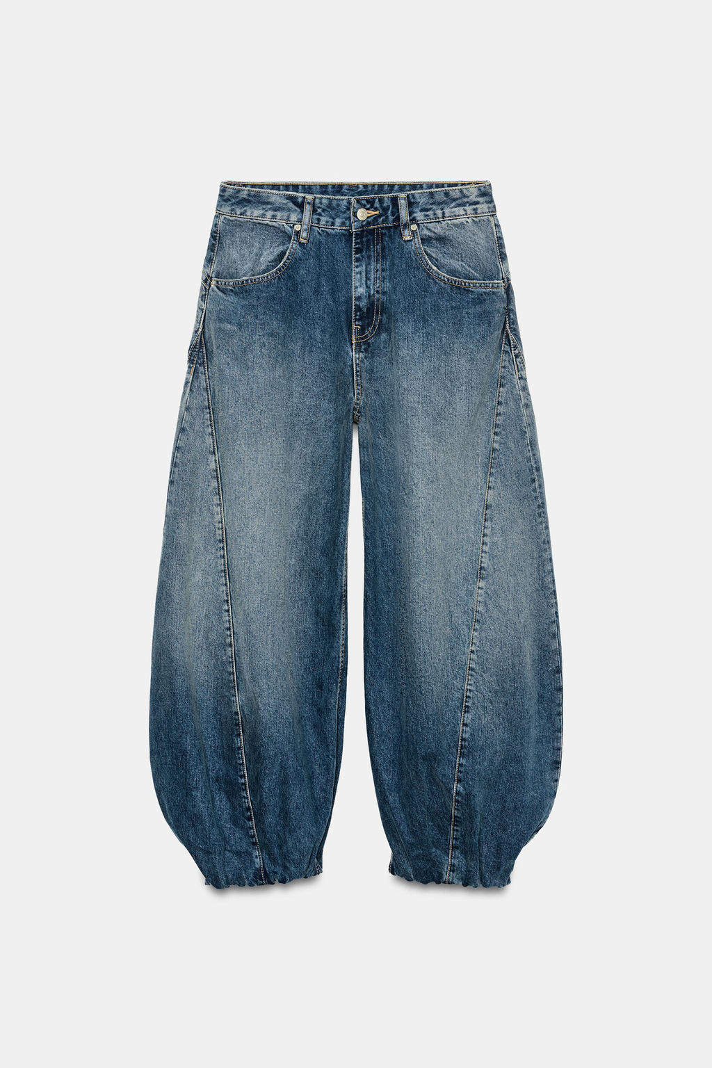 JEANS VOLUMEN GOMA DENIM TRF TIRO MEDIO / Marino - Zara фото 6