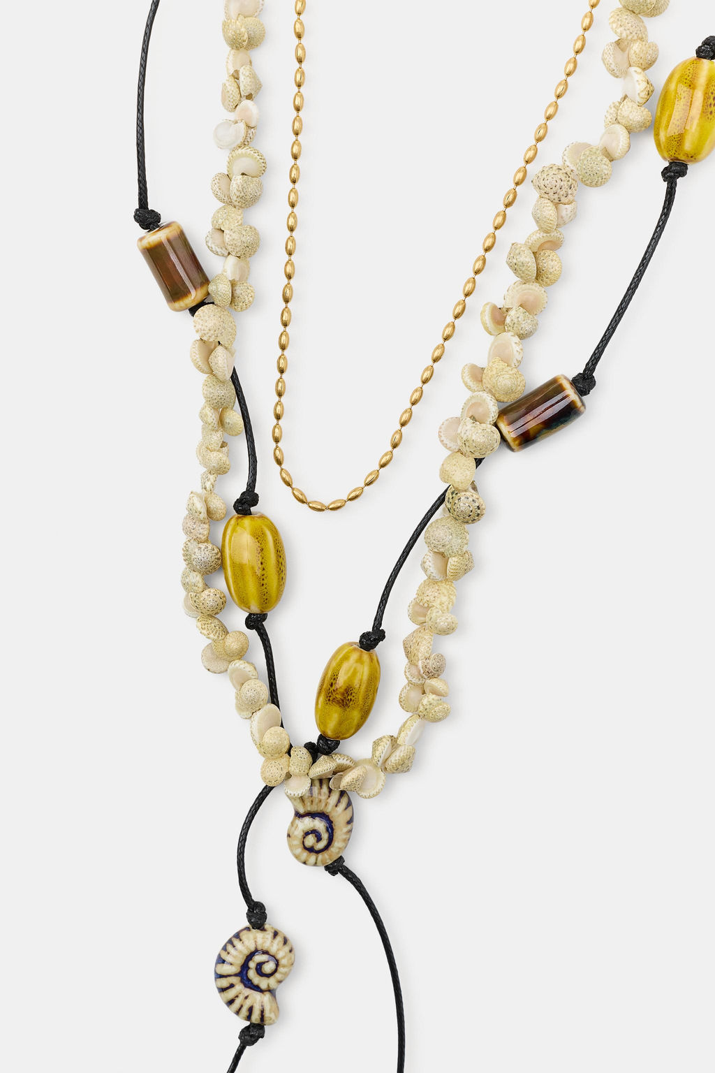 PACK 3 COLLARES CORD?N CONCHAS CER?MICA / Multicolor - Zara фото 4