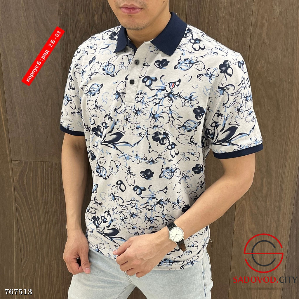 Футболка поло с принтом мужская