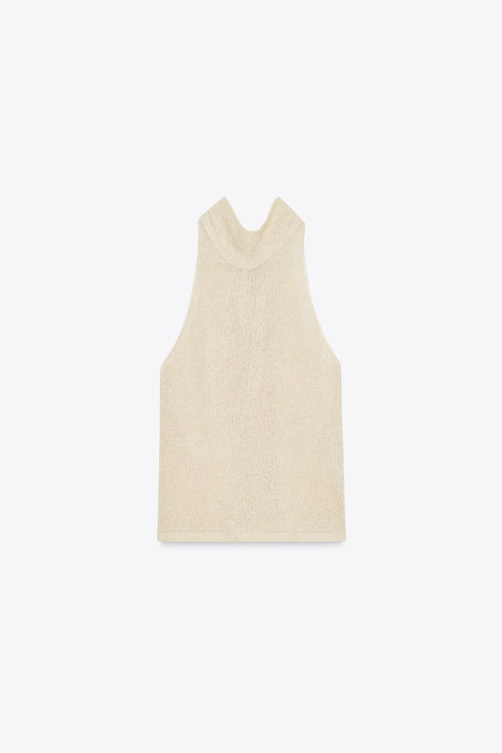METALLIC THREAD HALTER TOP - Zara фото 5