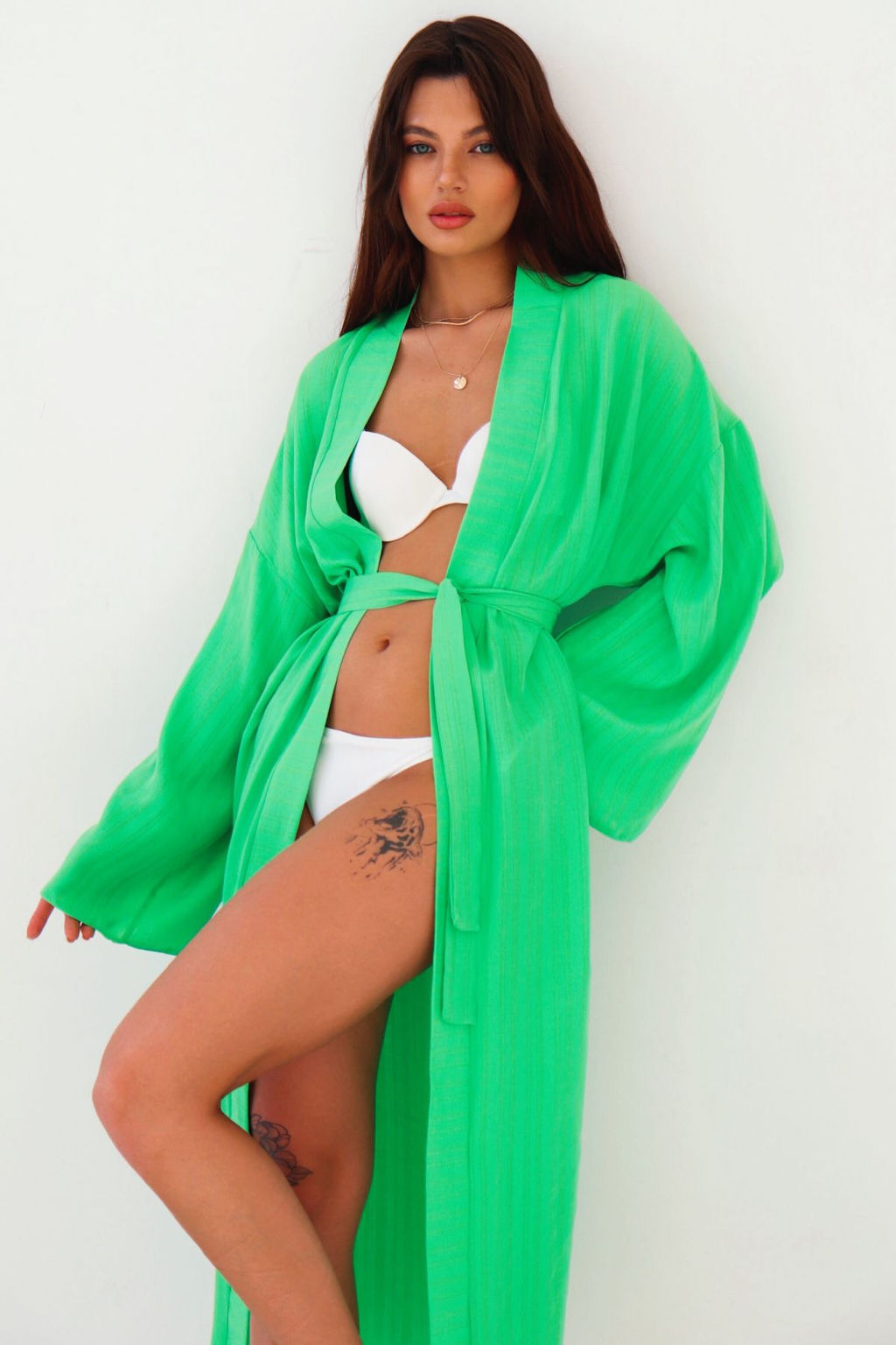 9431 Кимоно длинное салатовое - Martichelli фото 8