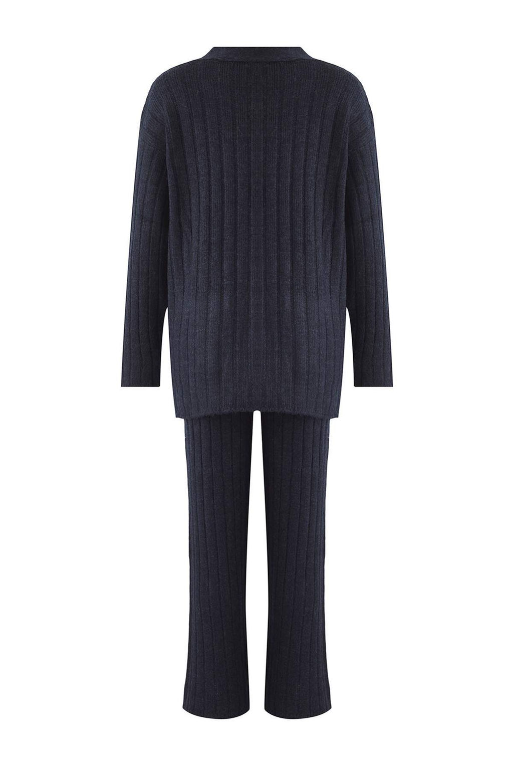 Lacivert Genis Kal?p Yumusak Dokulu Triko Alt - Ust Tak?m TWOAW22AU0128