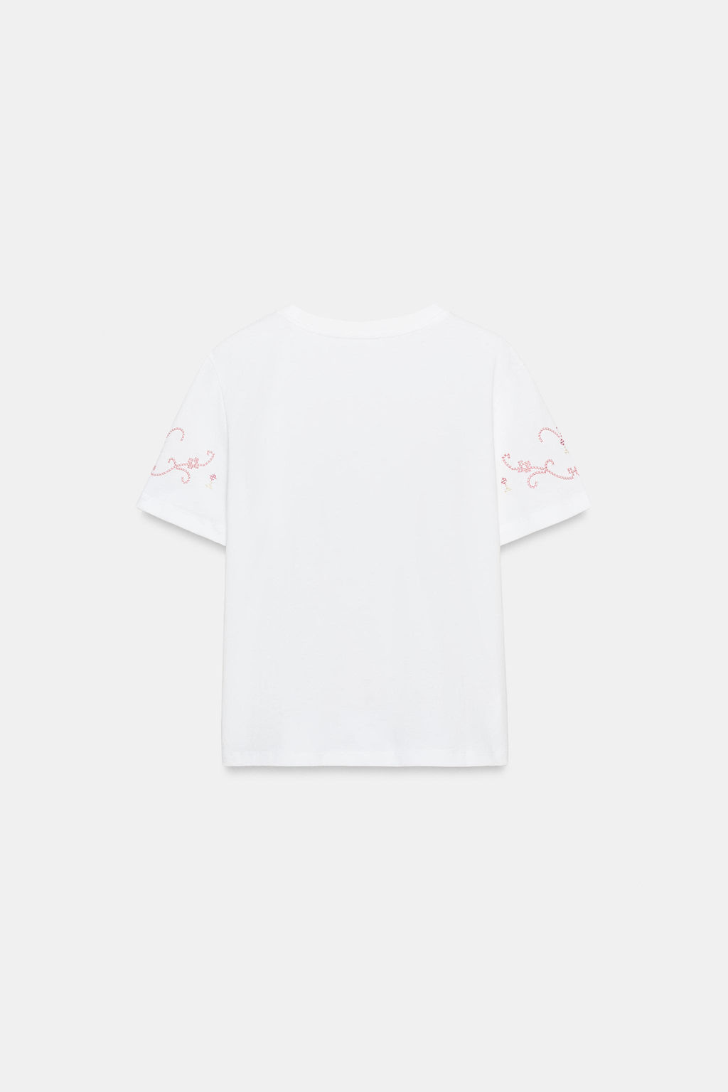 CAMISETA BORDADOS CONTRASTE / Blanco - Zara фото 2