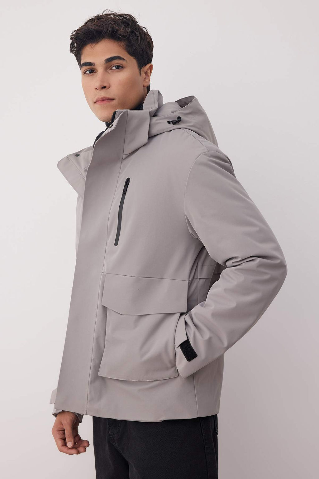 Gri Fitted K?sl?k Kal?n Parka Erkek Mont TMNAW26MO00007 - Trendyolmilla фото 2
