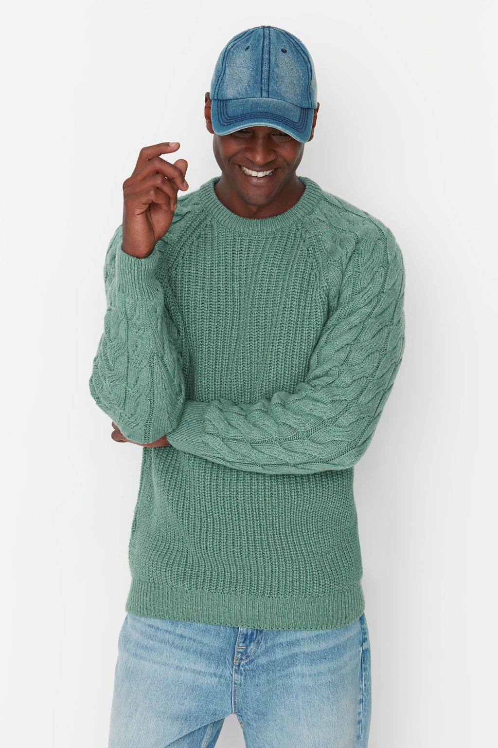 TRENDYOL MAN Ekru Casual Unisex Regular Fit Yunlu Bisiklet Yaka Sac Orgu Detayl? Triko Kazak TMNAW22KZ2059 - Trendyolmilla фото 26