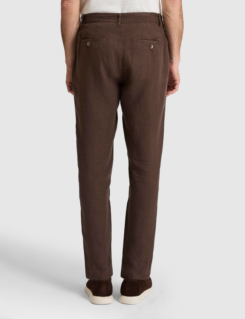 Koyu Kahverengi Carrot Fit %100 Keten Kanvas Pantolon