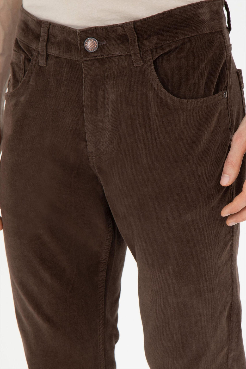 Мужские коричневые брюки из плотной ткани - U.s. polo assn фото 6
