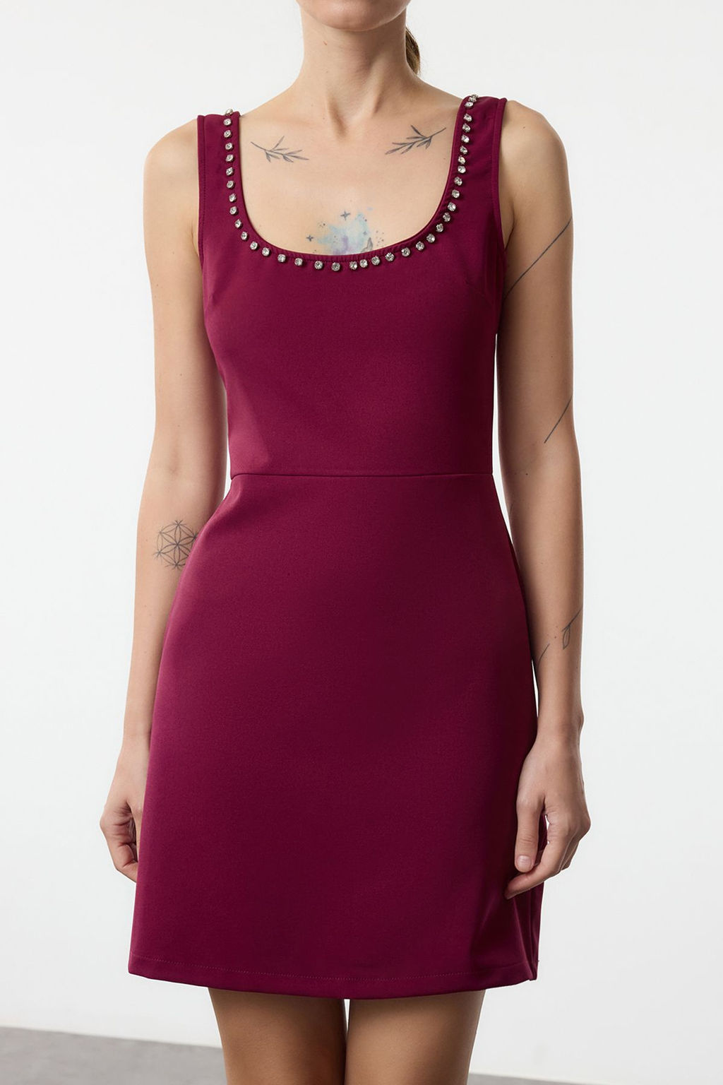 Murdum Duz Mini Dokuma Elbise TWOAW25EL00439 - Trendyolmilla фото 4