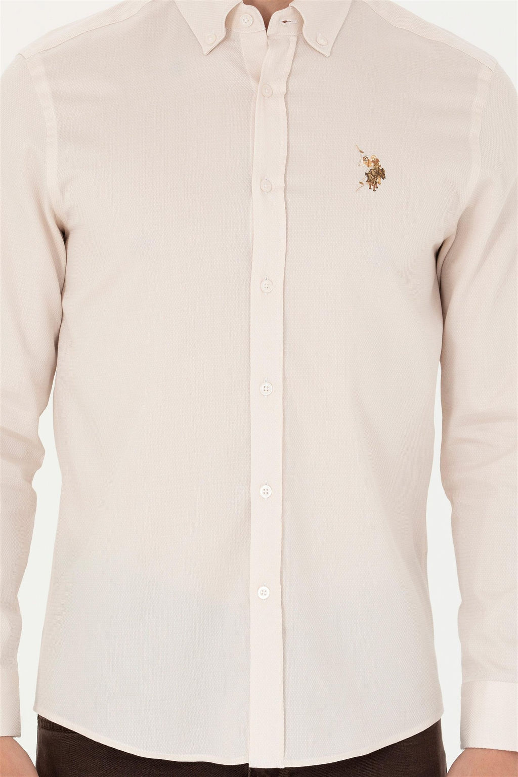 U. S. Polo Assn Мужская белая рубашка с длинным рукавом - U.s. polo assn фото 6