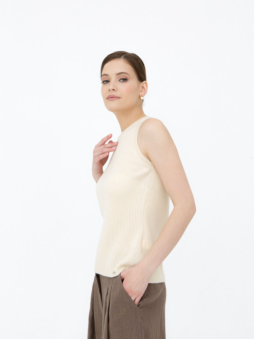 Джемпер кашемировый 06108 сливочный