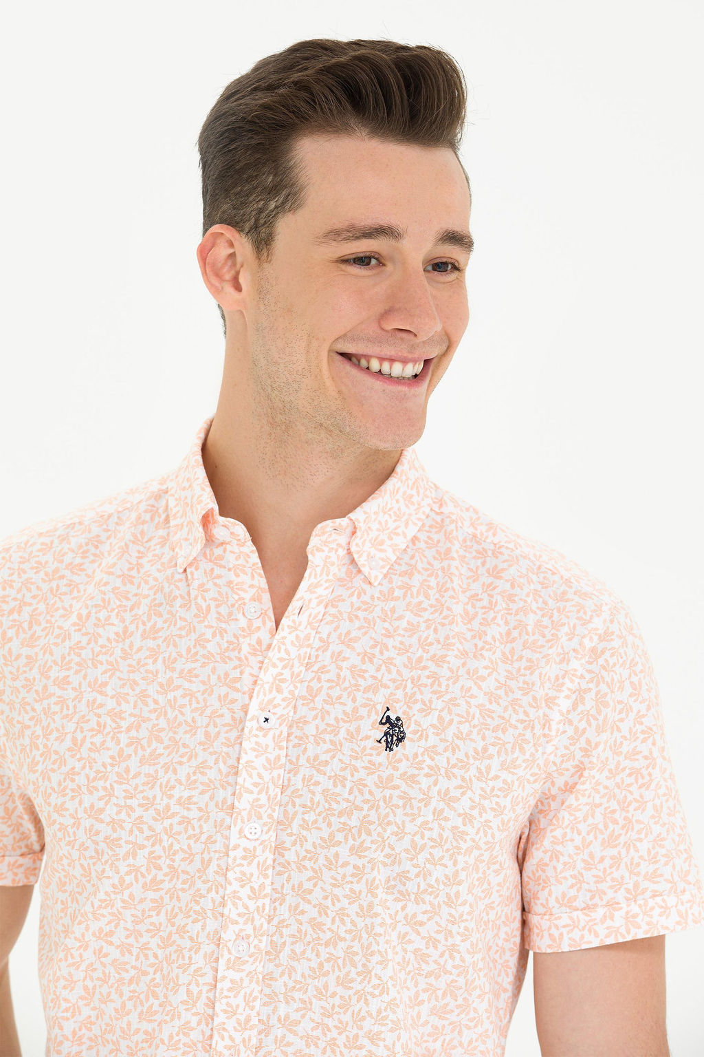 U. S. Polo Assn Мужская желтая рубашка с коротким рукавом - U.s. polo assn фото 2