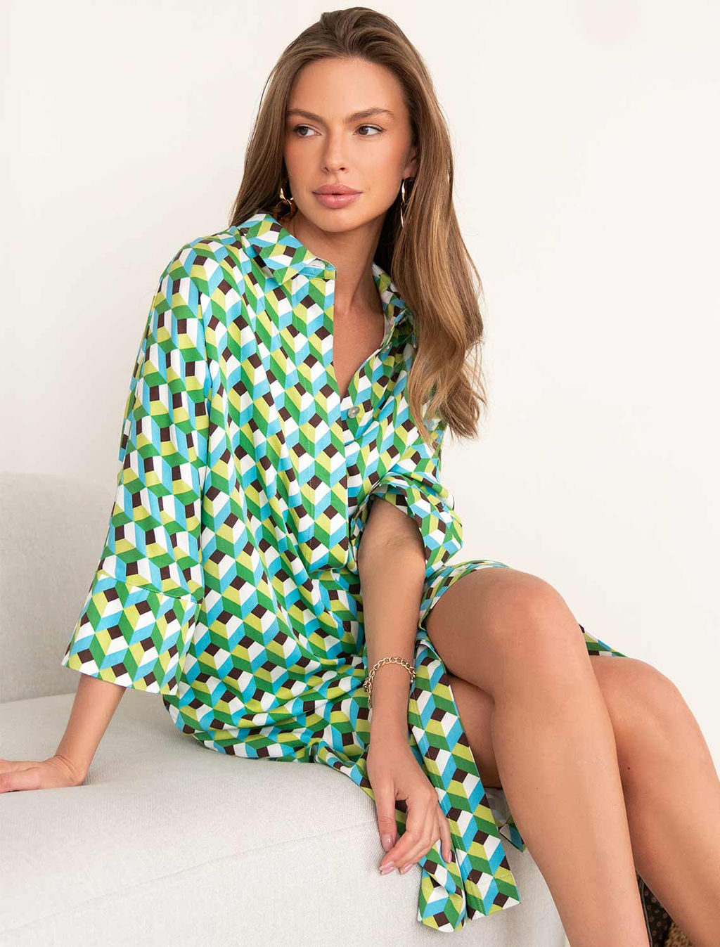 VILATTE / Платье-рубашка из премиальной вискозы  фото 4