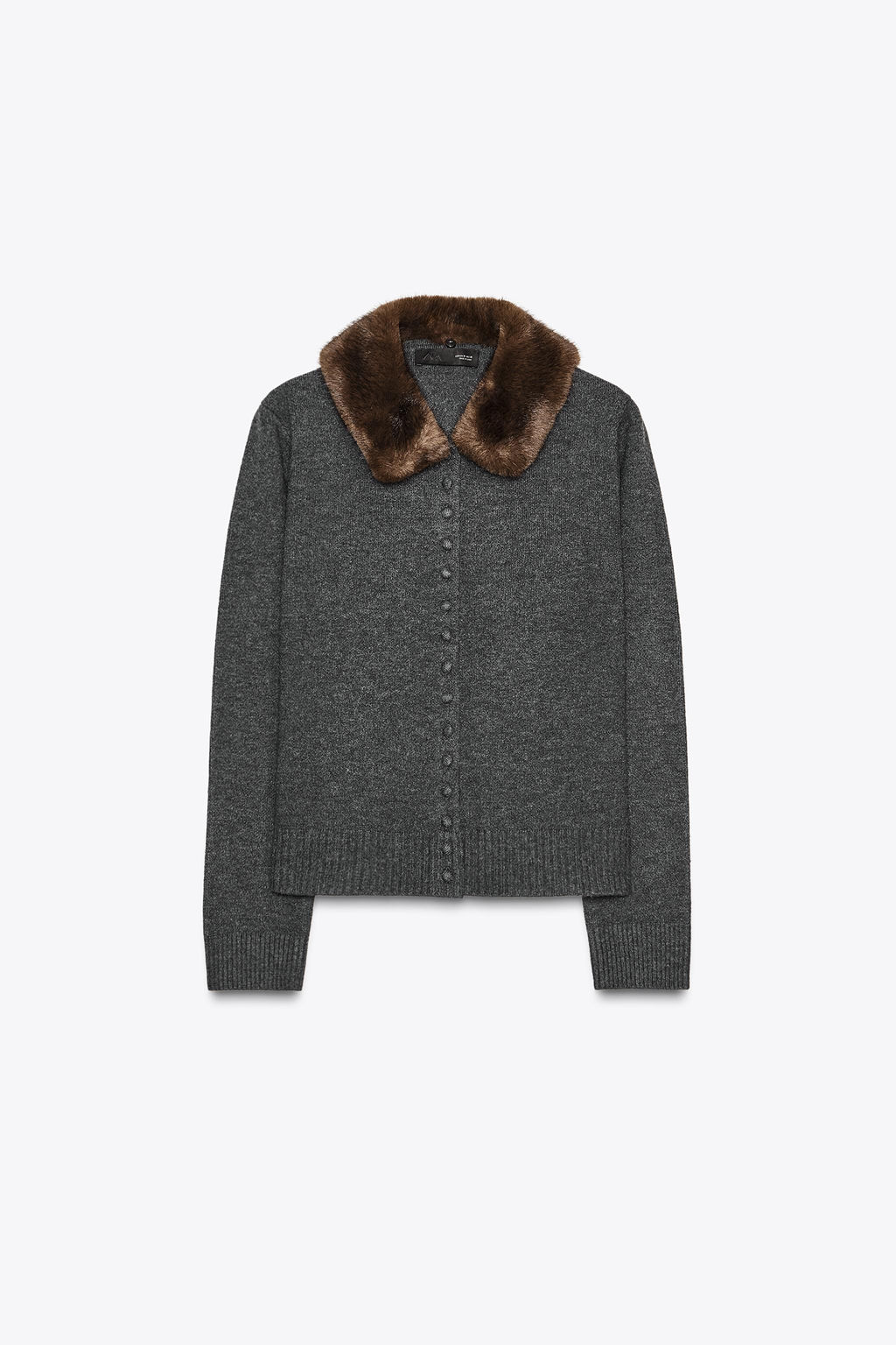 FAUX FUR LAPEL CARDIGAN - Zara фото 5