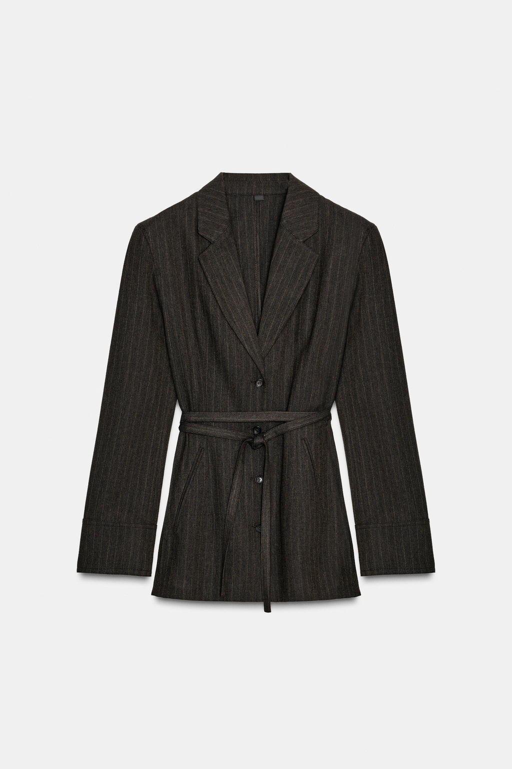 HERRINGBONE BLAZER WITH BELT ZW COLLECTION - Zara фото 7