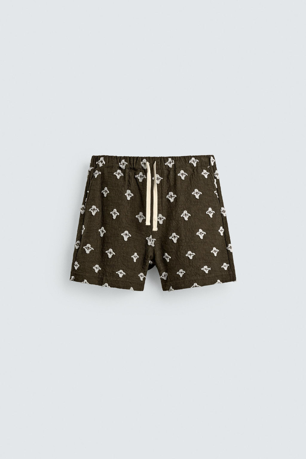 BERMUDA RELAXED FIT JACQUARD TEXTURA / Khaki oscuro - Zara фото 6