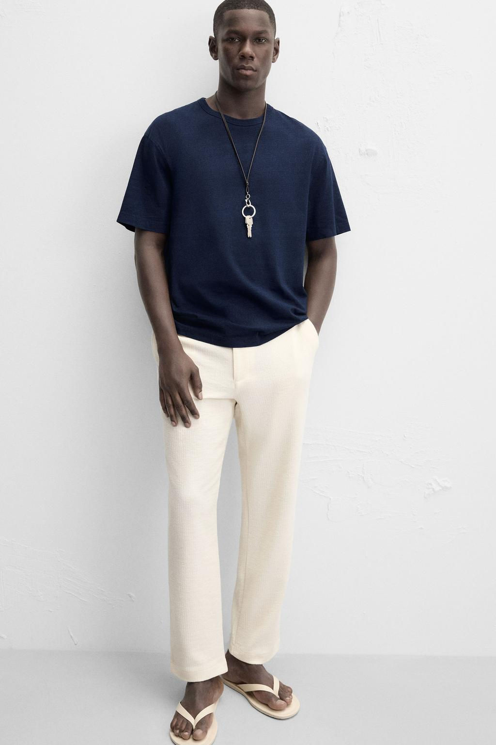 TEXTURED CHINO TROUSERS - Zara фото 5