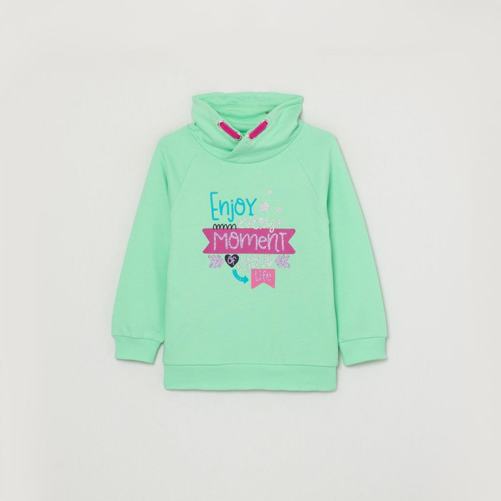 CRB wear/CWKG 62812-38-282 Джемпер модель худи для девочки, светло-зеленый/Ex.Cherubino  фото 5