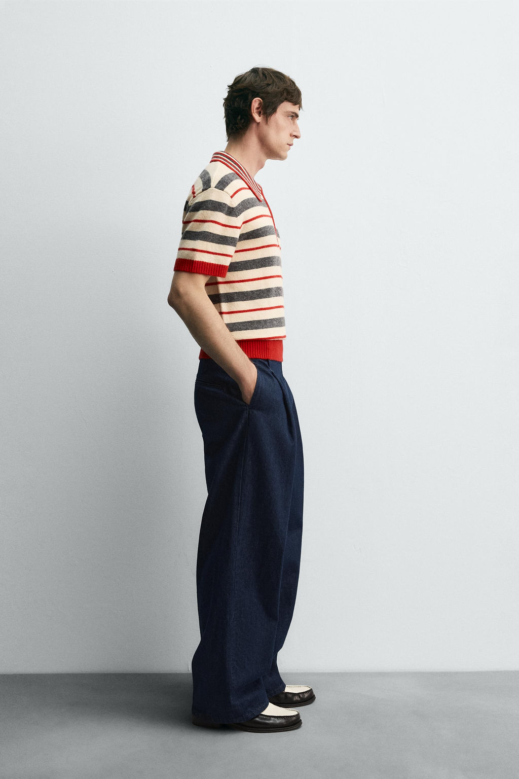 STRIPED KNIT POLO SHIRT HARRY LAMBERT FOR ZARA X DISNEY  фото 4