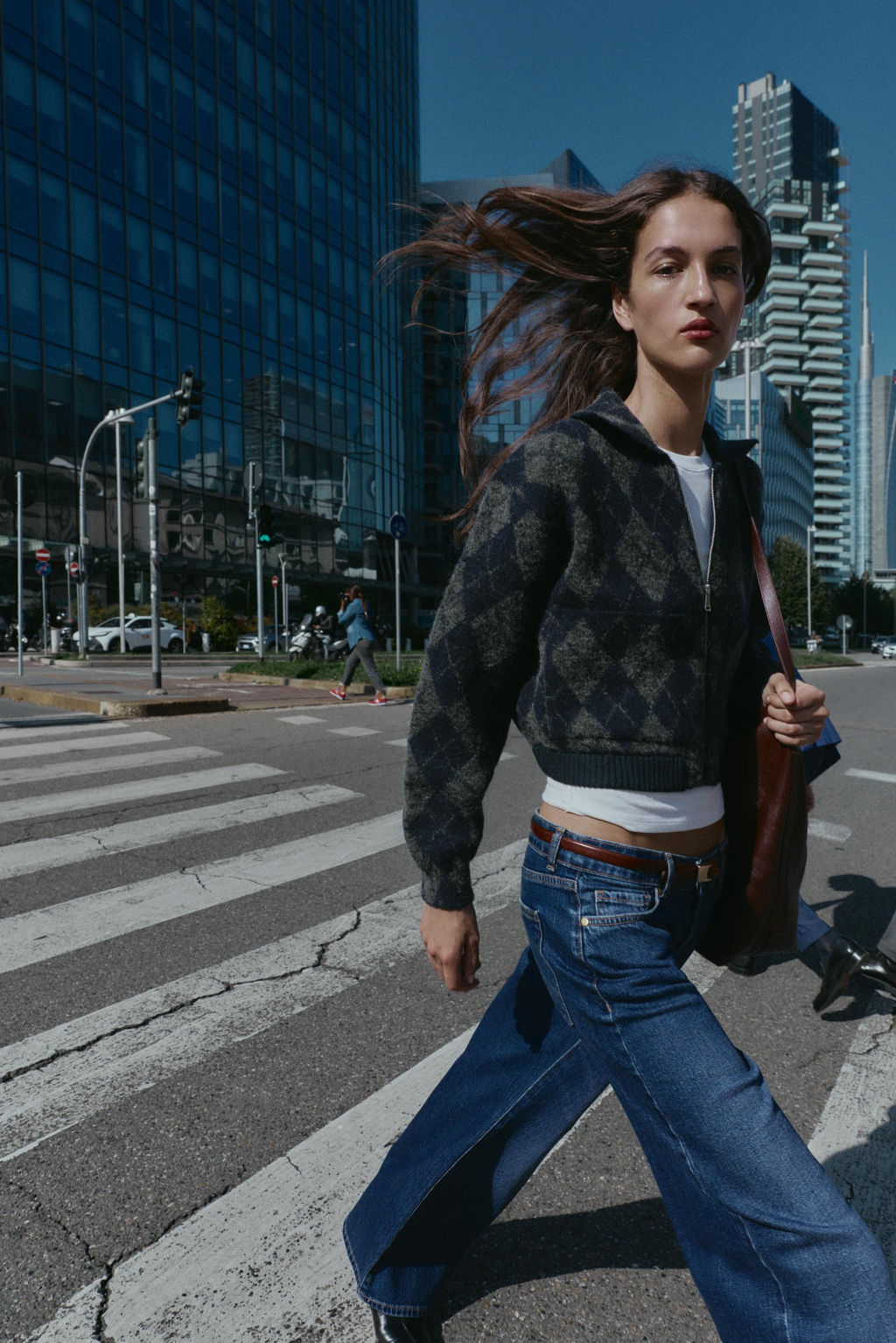 ARGYLE KNIT BOMBER JACKET - Zara фото 2