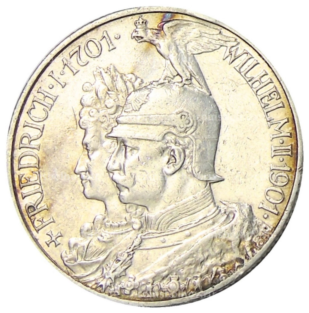 2 марки 1901 года Германия (Пруссия) 200 лет Пруссии