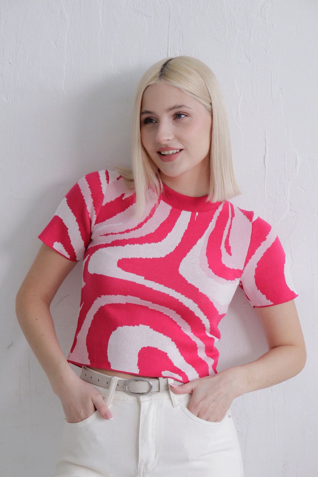 11651 Топ вязаный розово-белый - Martichelli фото 5