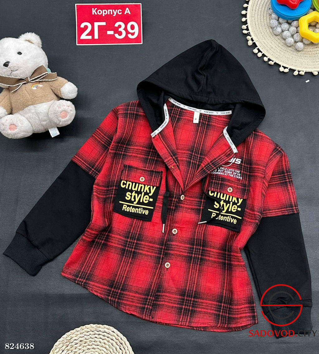 Рубашка для девочки в клетку