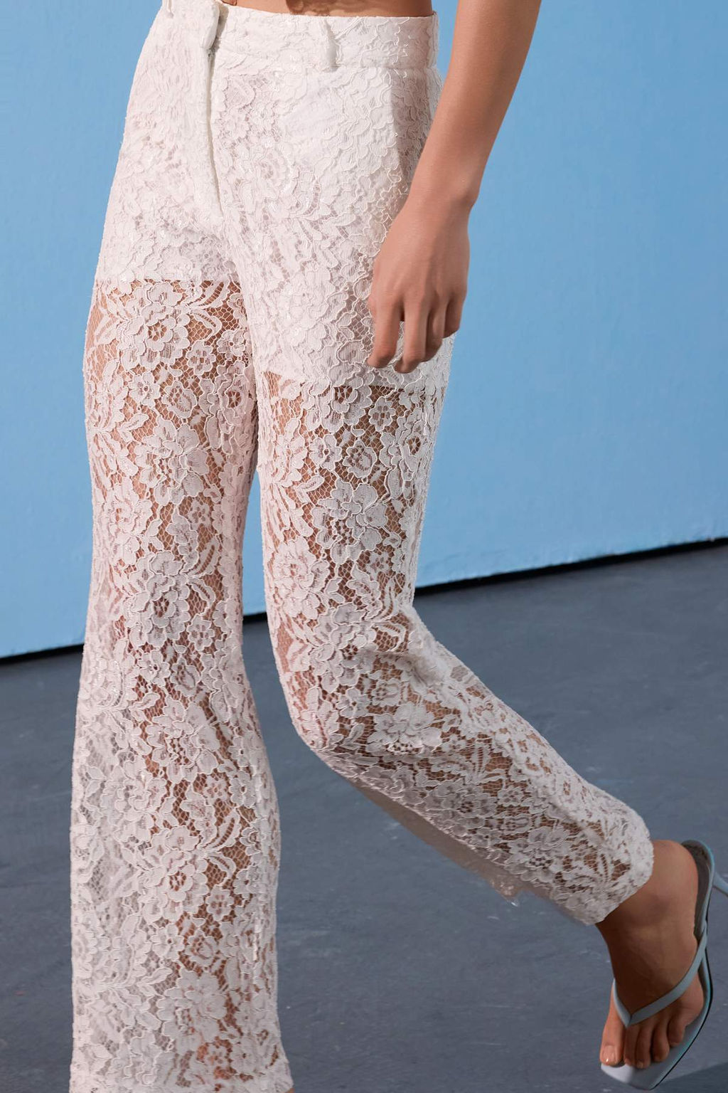 Beyaz Limited Edition Wide Leg/Genis Paca Dantel Astarl? Pantolon TWOSS26PL00114 - Trendyolmilla фото 5