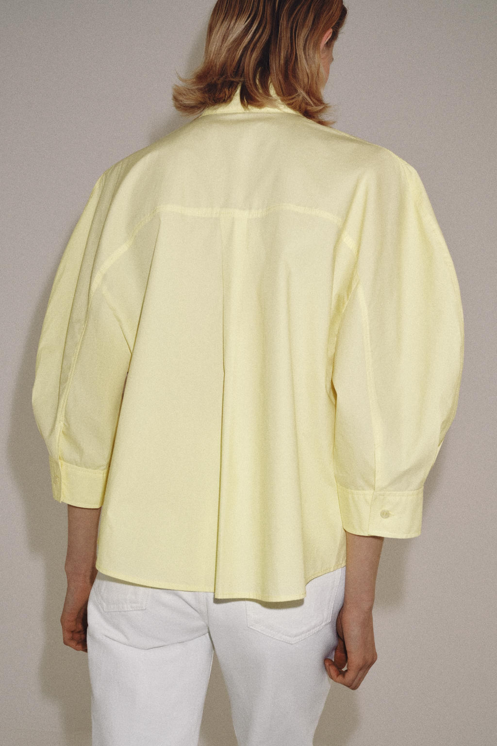 CAMISA MANGA ABULLONADA ZW COLLECTION / Amarillo - Zara фото 4