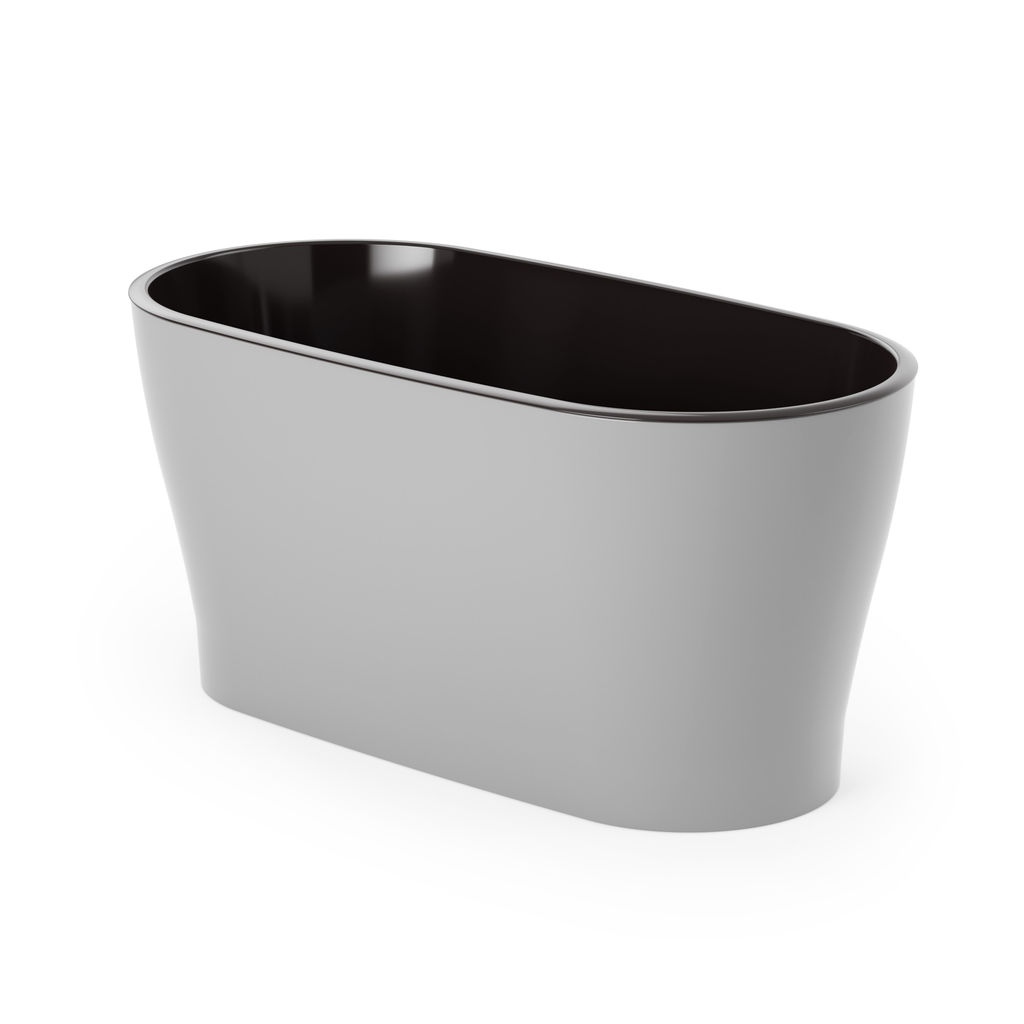 Горшок цветочный "Лея" 4л овальный двойной (с автополивом) (серый) М8591