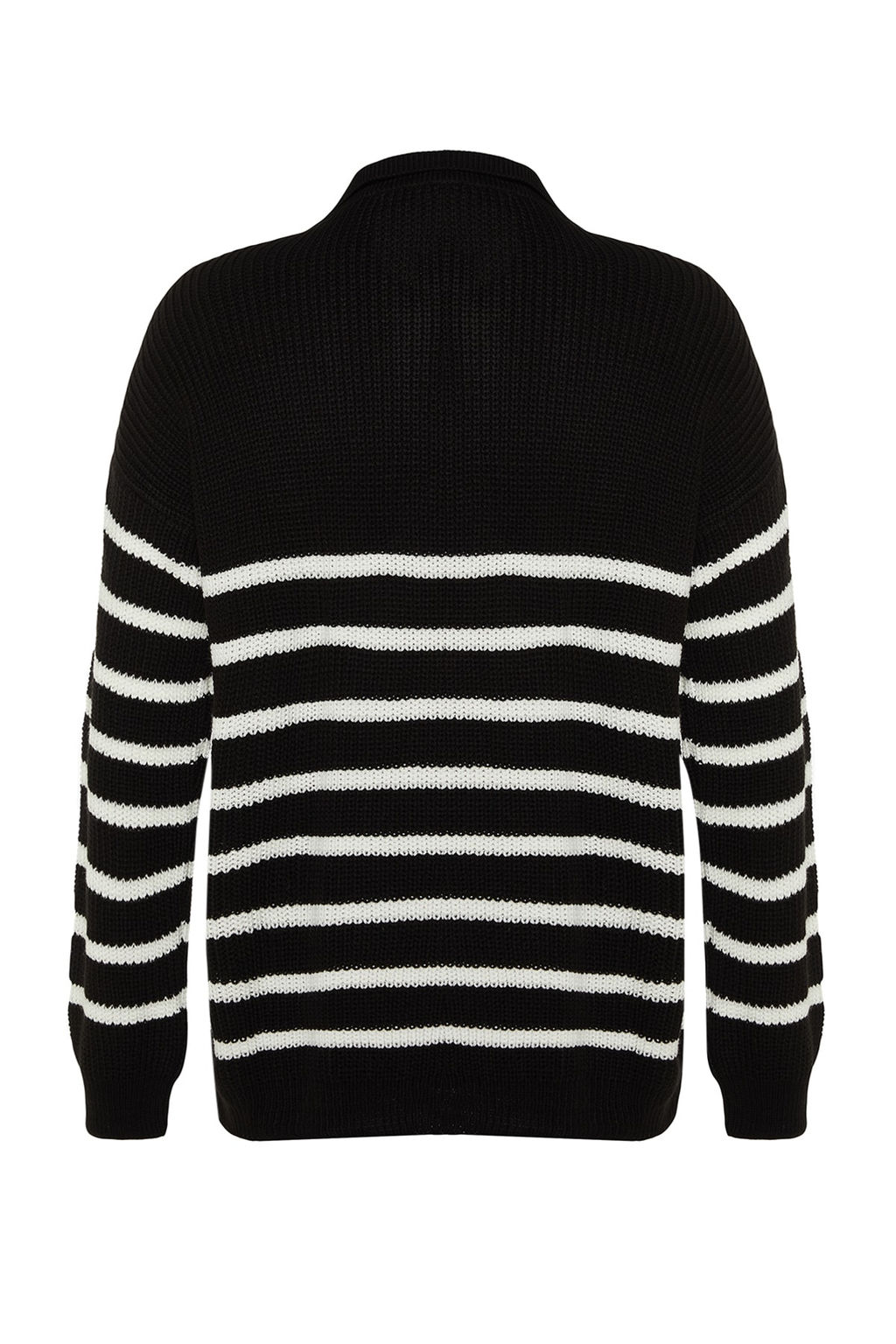 TRENDYOL MAN Vizon Casual Oversize Polo Yaka Cizgili Triko Kazak TMNAW24KZ00018 - Trendyolmilla фото 11