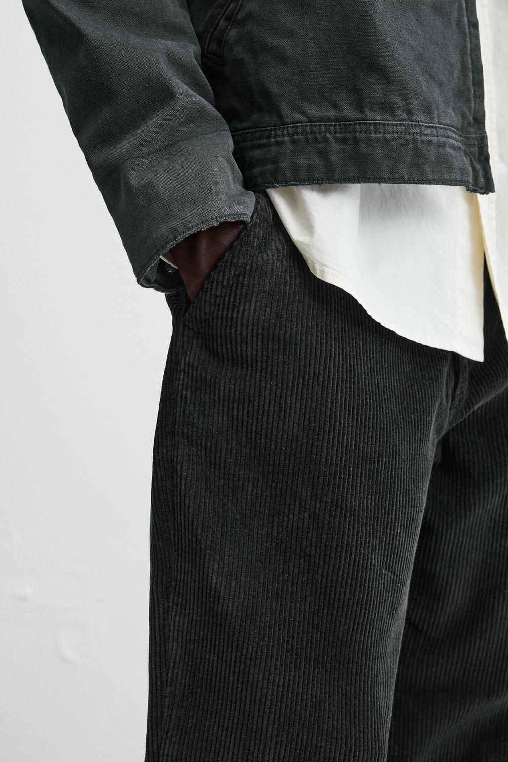 CORDUROY CARROT FIT TROUSERS - Zara фото 5