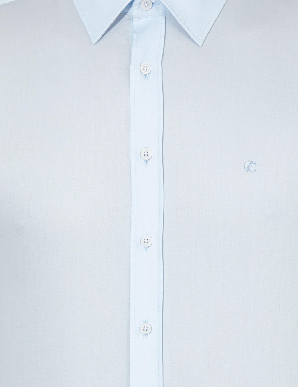 Голубая базовая рубашка зауженного кроя с длинным рукавом - Cacharel фото 12