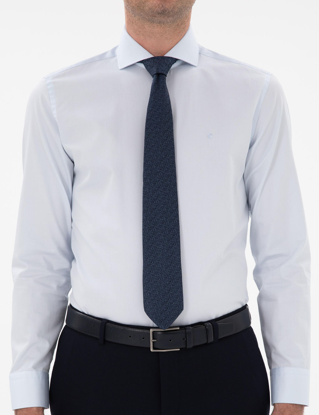 A__k Mavi Slim Fit _talyan Yaka Klasik G_mlek - Cacharel фото 6