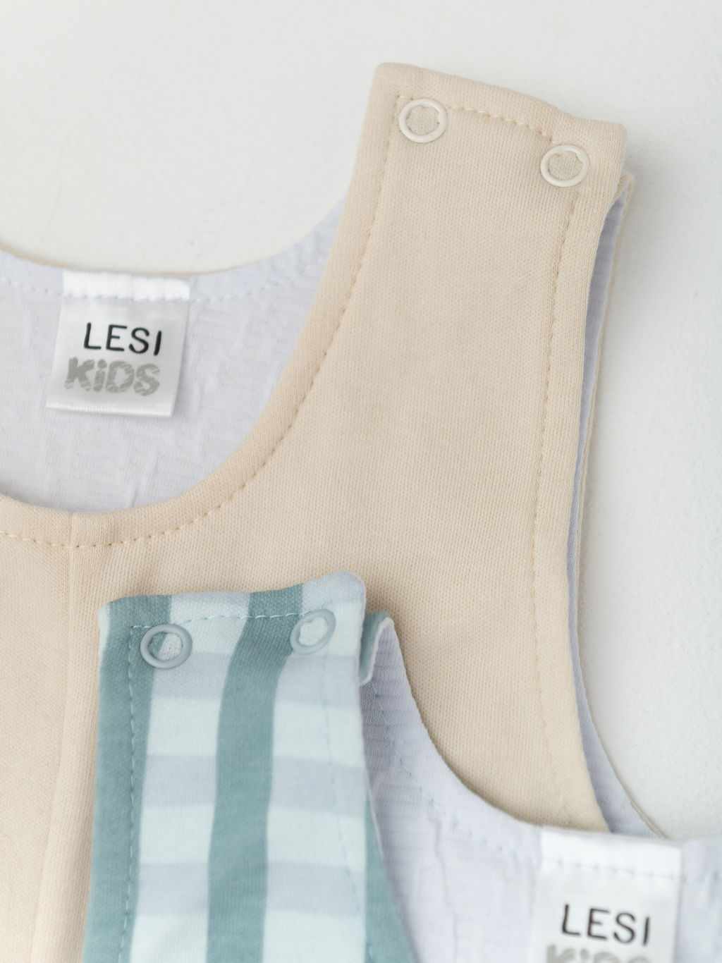 Полукомбинезон 2 шт. комплект, беж/клетка, 672