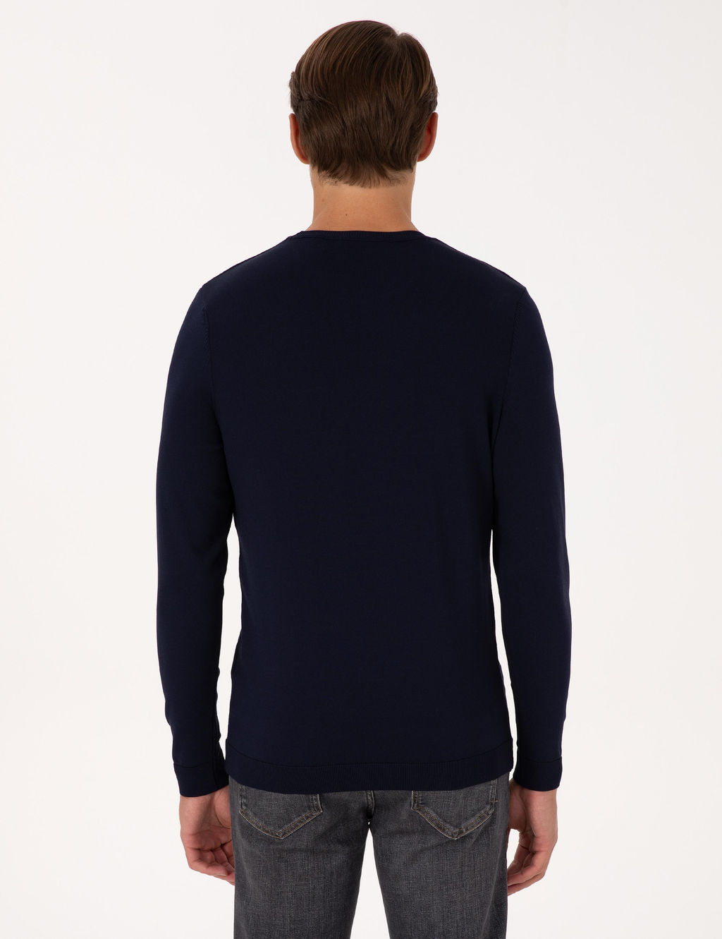 Lacivert Slim Fit Bisiklet Yaka Triko Kazak - Pierre cardin фото 5