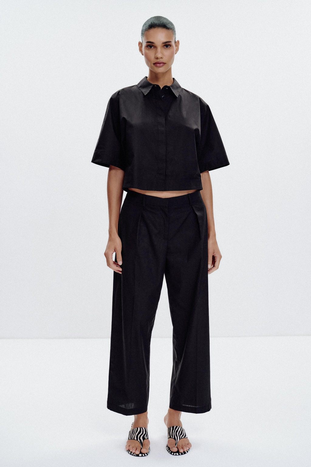 POPLIN TROUSERS WITH PLEATS - Zara фото 10