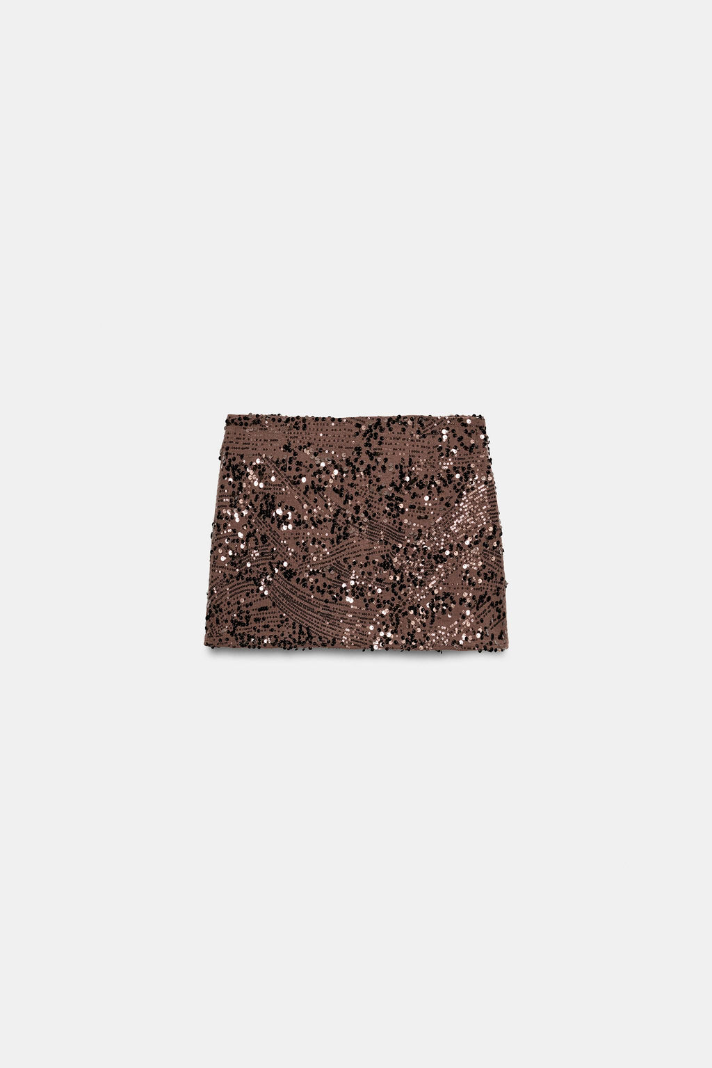 FALDA PANTAL?N MINI LENTEJUELAS NUDO / Marr?n - Zara фото 8