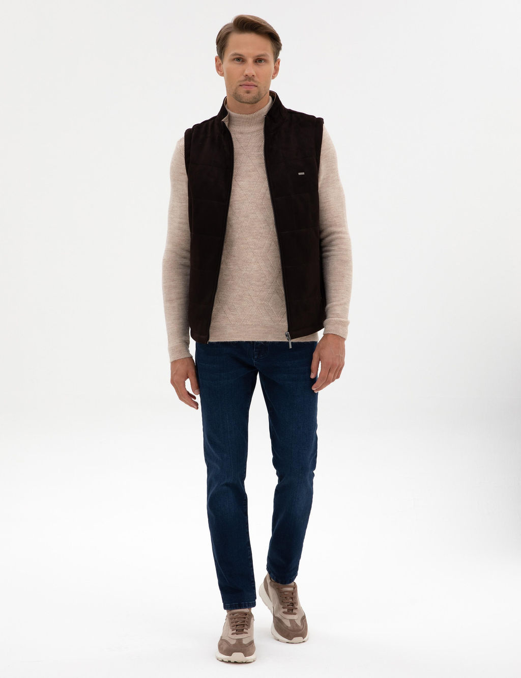 Kahverengi Suni Deri Ceket - Pierre cardin фото 3