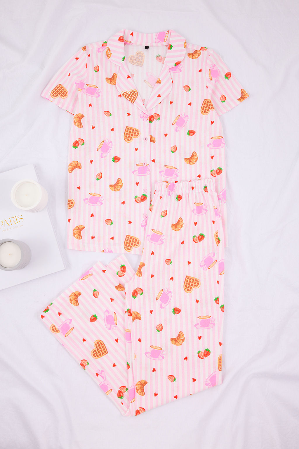 Pembe-Cok Renkli %100 Pamuk Eglence Desenli Orme Pijama Tak?m? THMSS26PT00008 - Trendyolmilla фото 12