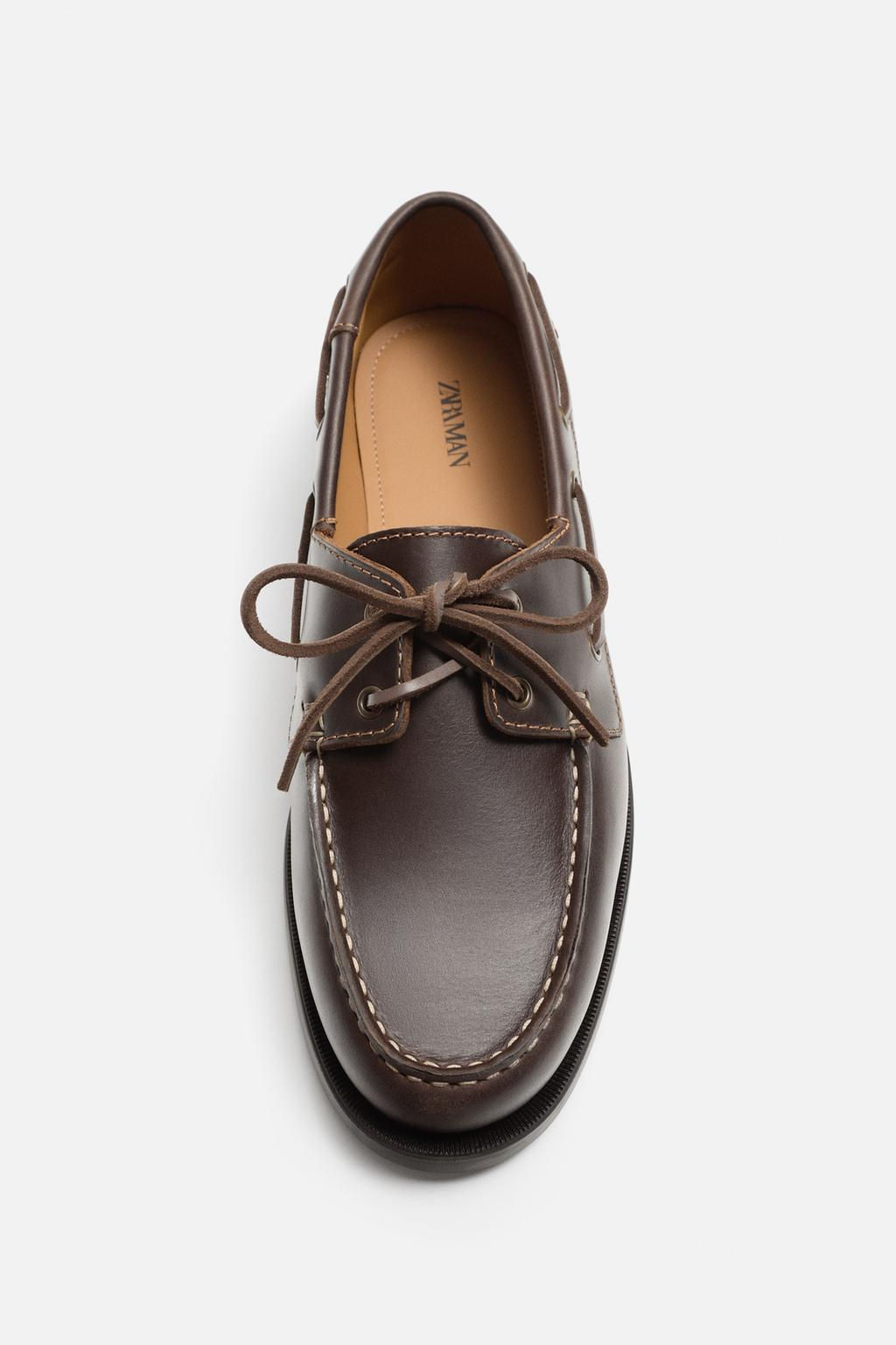 LEATHER DECK SHOES - LIMITED EDITION - Zara фото 7