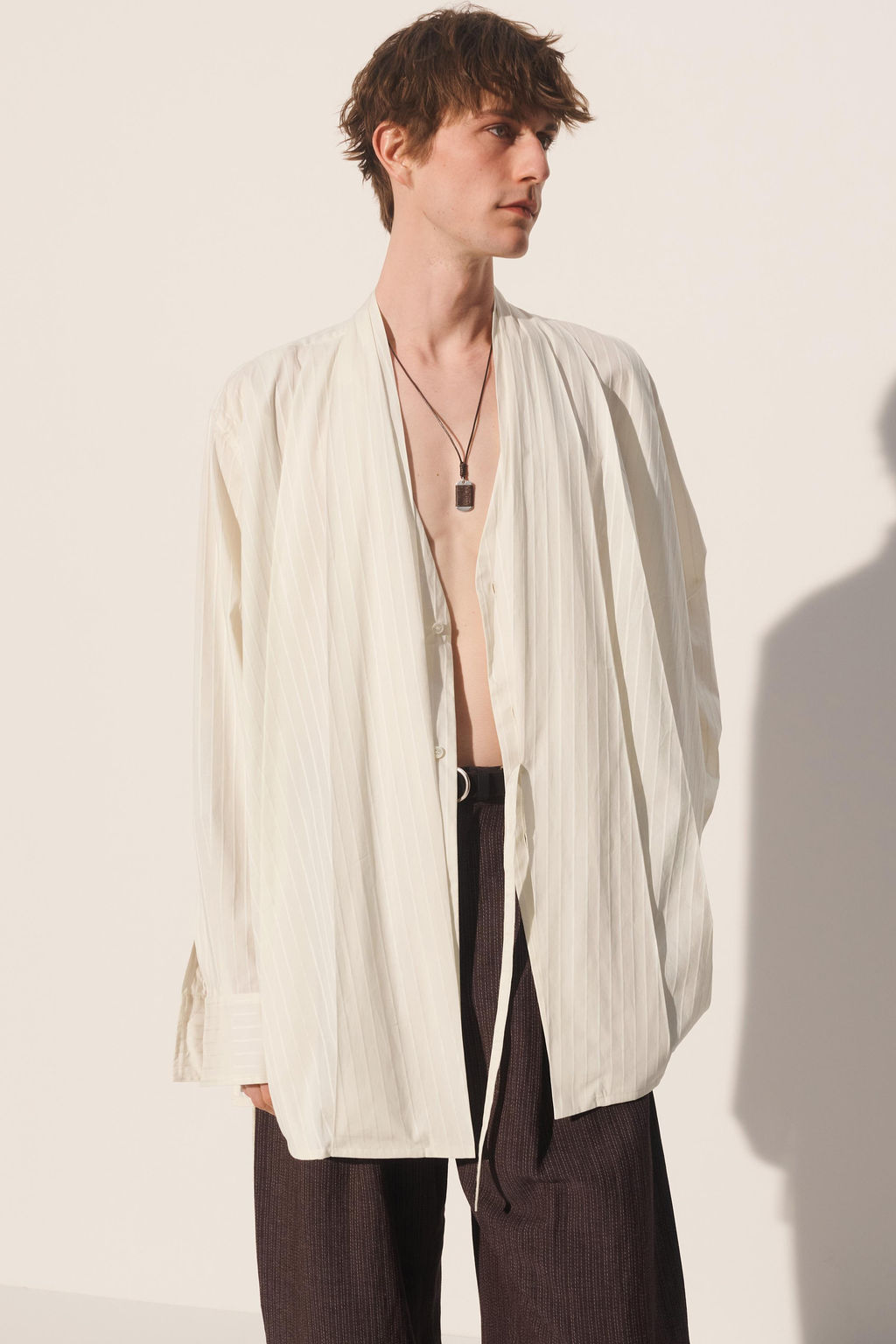 CAMISA KIMONO JACQUARD RAYAS / Crudo - Zara фото 2