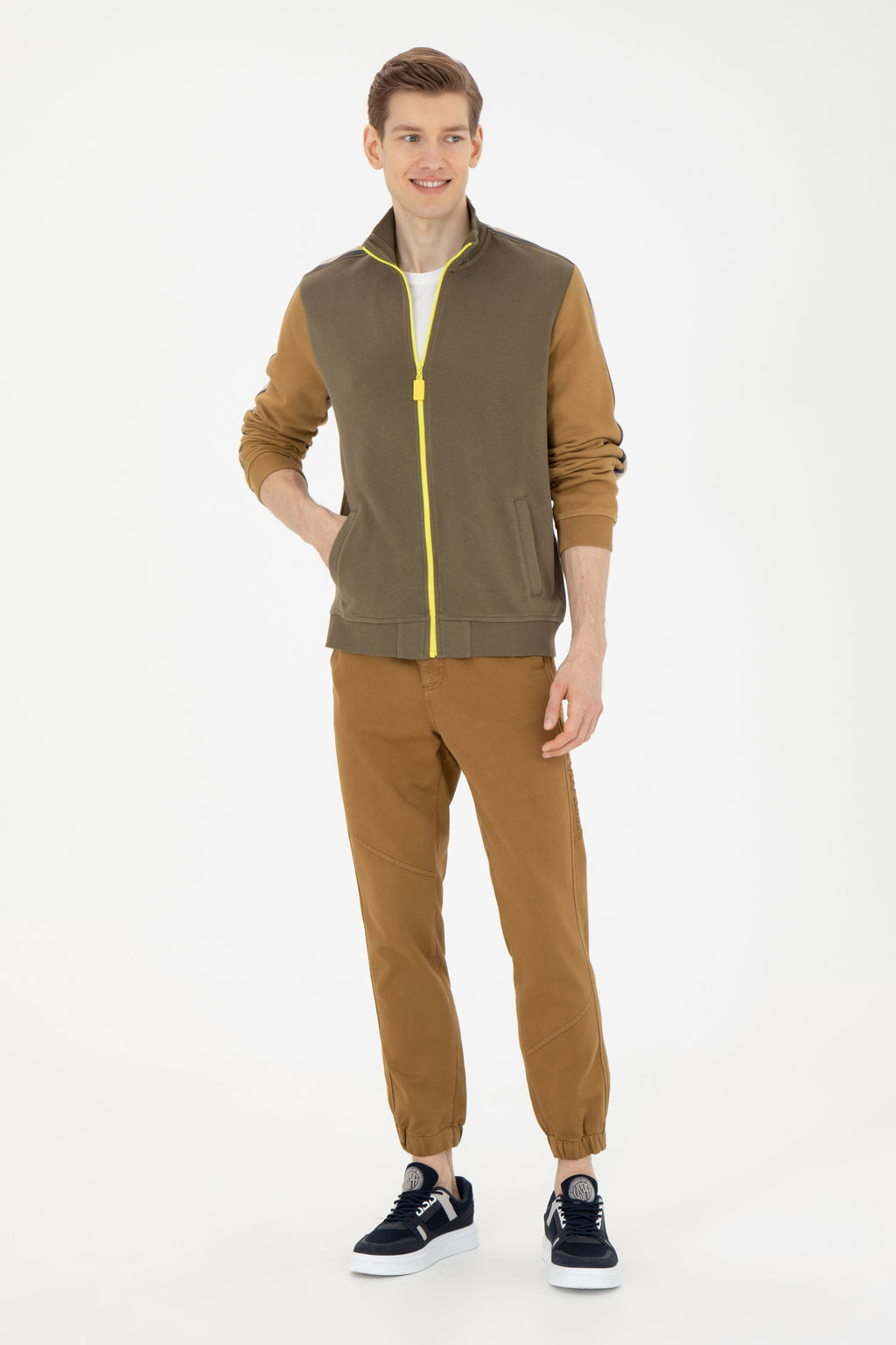 Мужской вязаный кардиган цвета хаки - U.s. polo assn фото 10