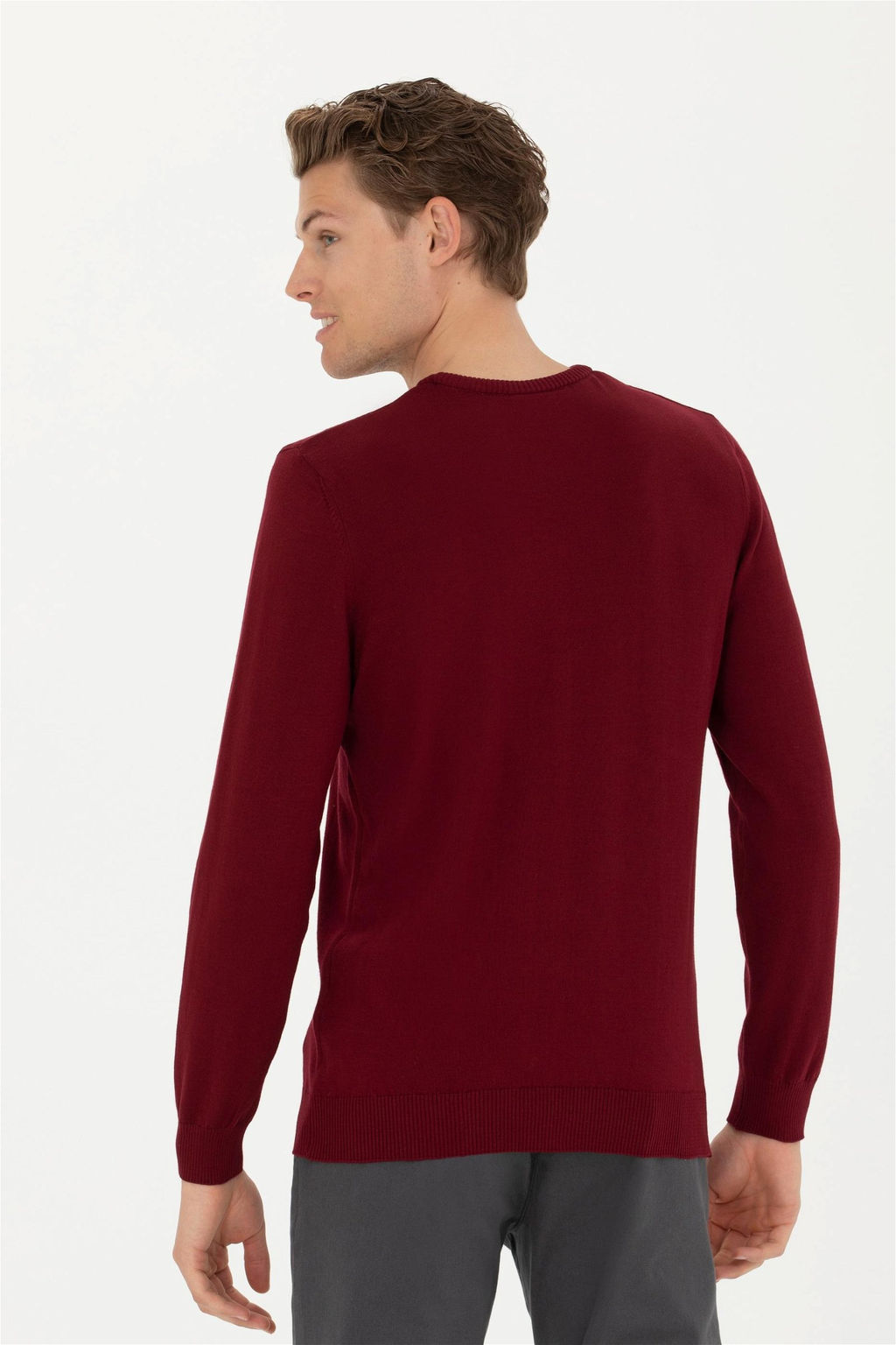 Мужской бордово-красный базовый свитер Неожиданная скидка в корзине - U.s. polo assn фото 5