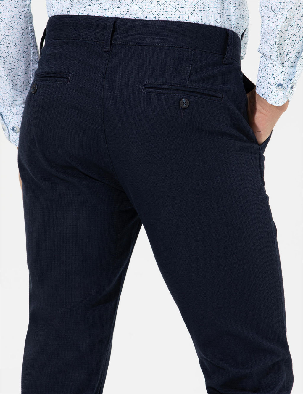 Lacivert Slim Fit Kanvas Pantolon - Pierre cardin фото 5