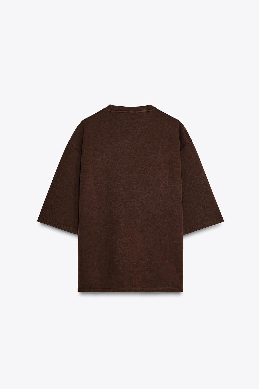 WASHED EFFECT INTERLOCK T-SHIRT - Zara фото 22