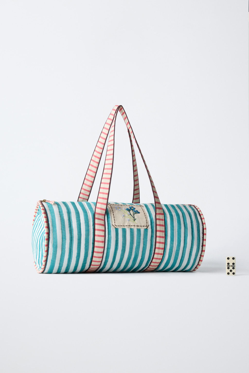 BOLSO BOWLING RAYAS BORDADOS / Verde - Zara фото 6