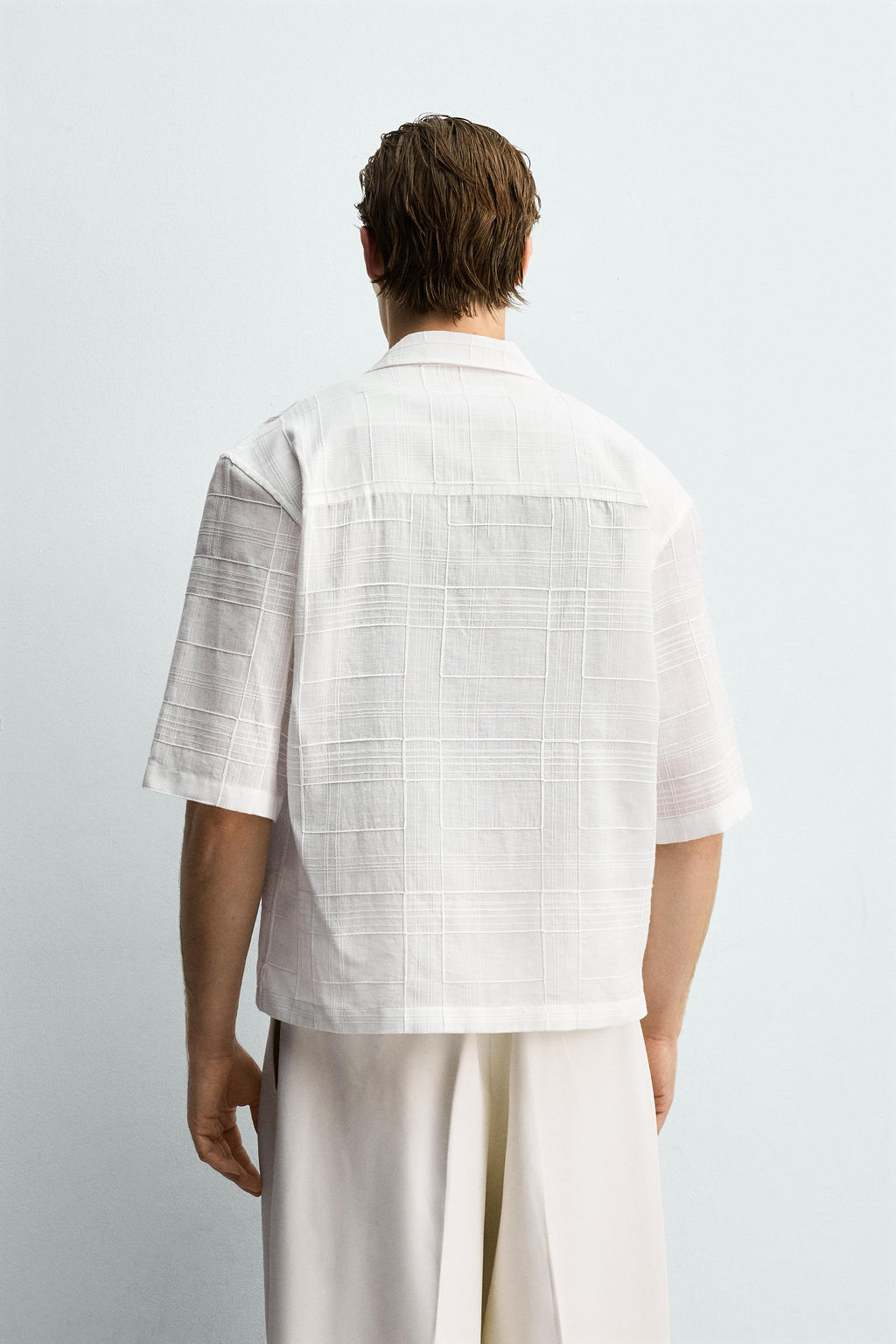 CAMISA RELAXED FIT ALGOD?N - LINO / Blanco - Zara фото 3