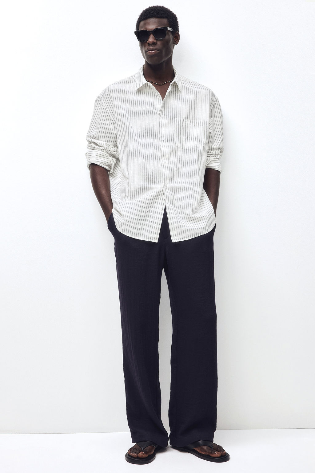 Camisa en mezcla de lino Relaxed Fit - H&m фото 12