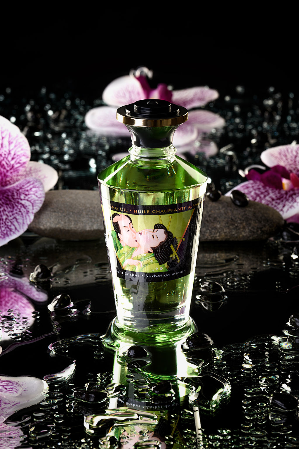 Масло массажное для тела Shunga Полночный щербет (Midnight Sorbet), разогревающее, 100 мл.