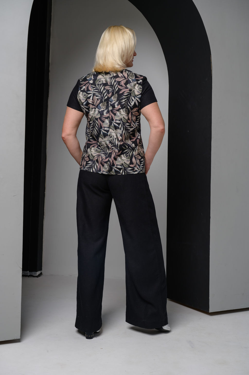 100% ХЛОПОК блуза прямого силуэта - Новый лен фото 5